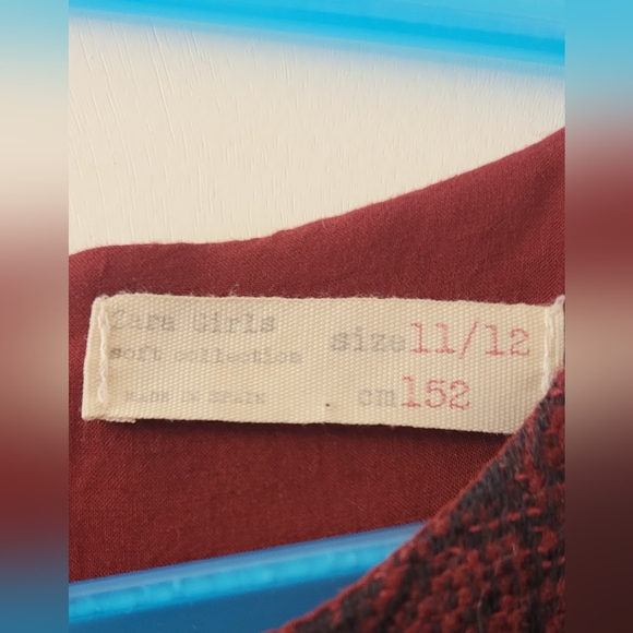 ZARA Black/Burgundy Pattern Dress sz 11/12 girls - Picture 2 of 6